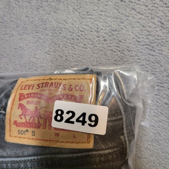 Levis 501 Jeans Womens 10? 30x28 Black Denim Straight Leg Distressed Button Fly - Picture 13 of 13